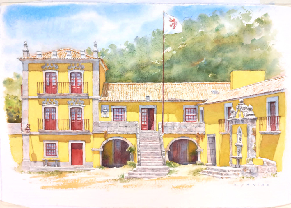 Aguarela da Casa da Boa Viagem, Viana do Castelo- Aguarelas de casas por A. Dantas