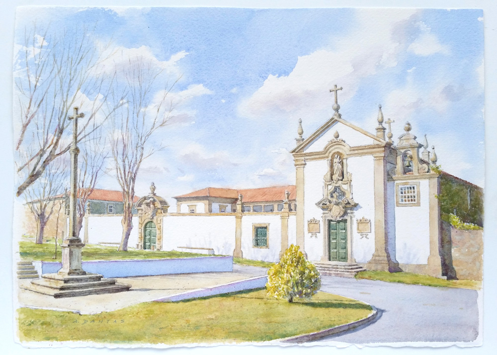 Aguarela da Casa da Barrosa, Ponte de Lima por A. Dantas